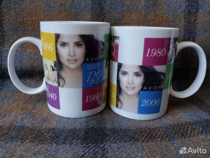 Кружка с Сальмой Хайек, Avon 120 лет в мире, 250мл
