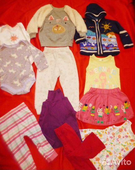 Вещи пакетом на девочку на 12 -18 мес, рост 80 -86