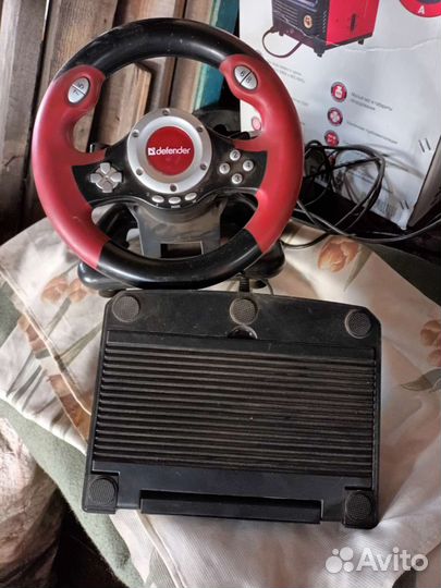 Игровой руль с педалями для пк