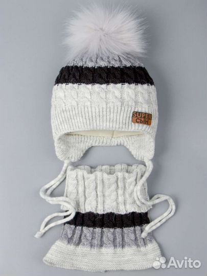 Шапка, снуд новый комплект р.47-49