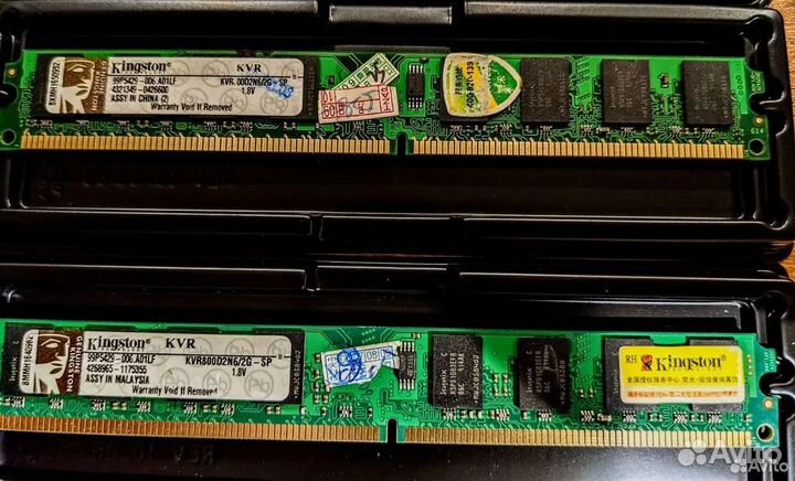 Оперативная память DDR2 2Gb Kingston 800Mhz