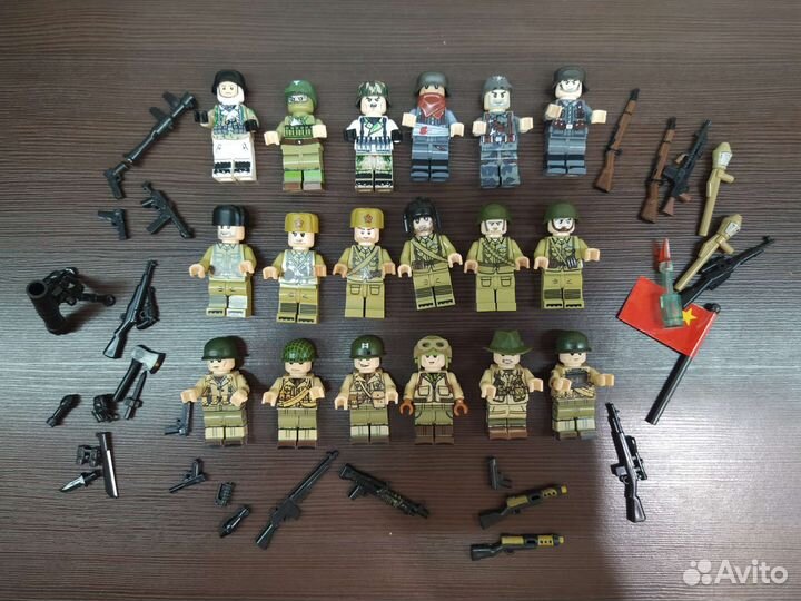 Лего ВОВ фигурки + оружие