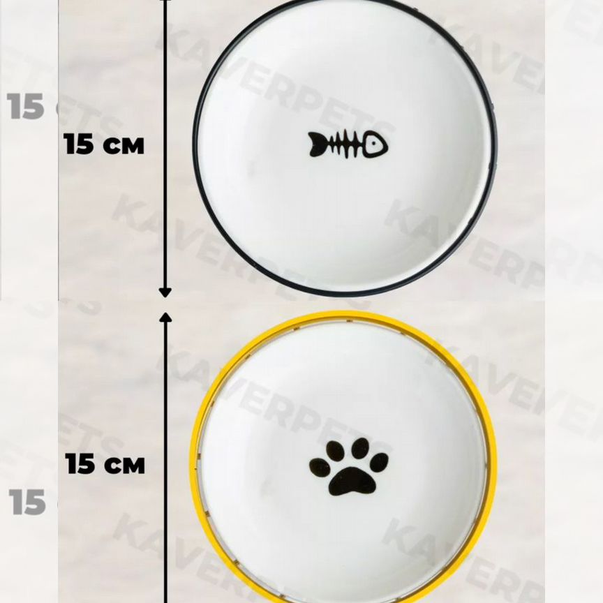 Миски для кошек керамические 2 штуки