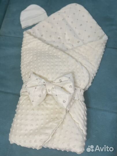Конверт одеяло на выписку +шапочка
