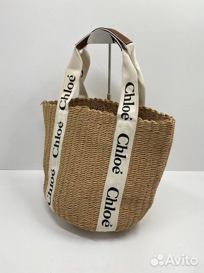 Сумка женская Chloe Woody Basket плетеная из рафии