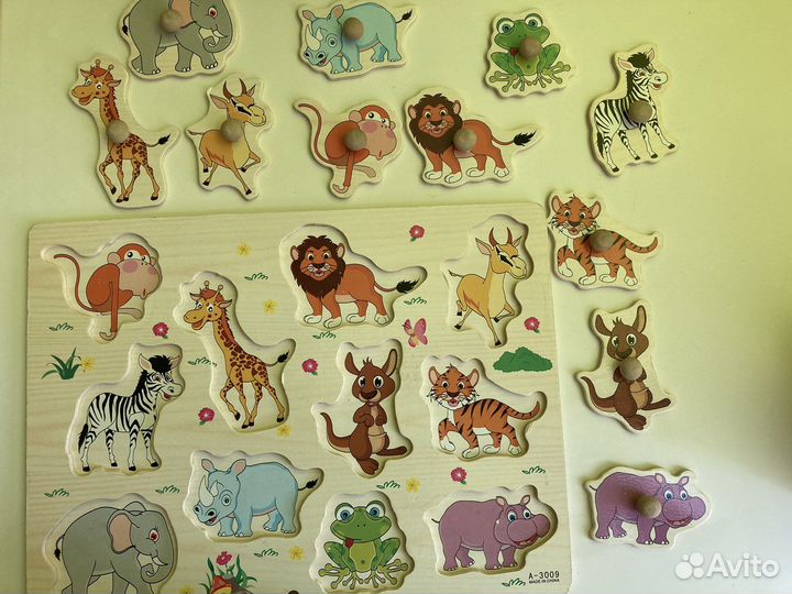 Деревянный пазл игра развивающая рамка