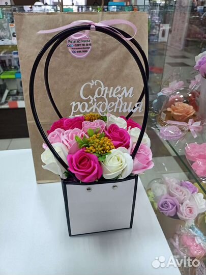 Цветы из роз мыла