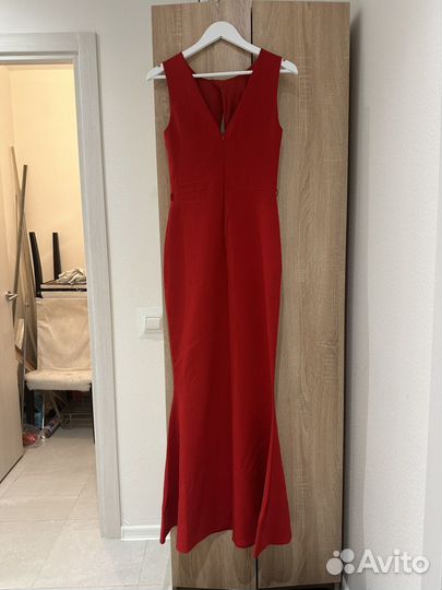 Платье вечернее красное в пол 42