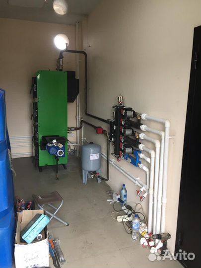 Установка котла,монтаж отопления, тёплый пол