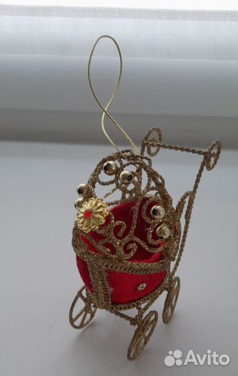Елочная игрушка коляска