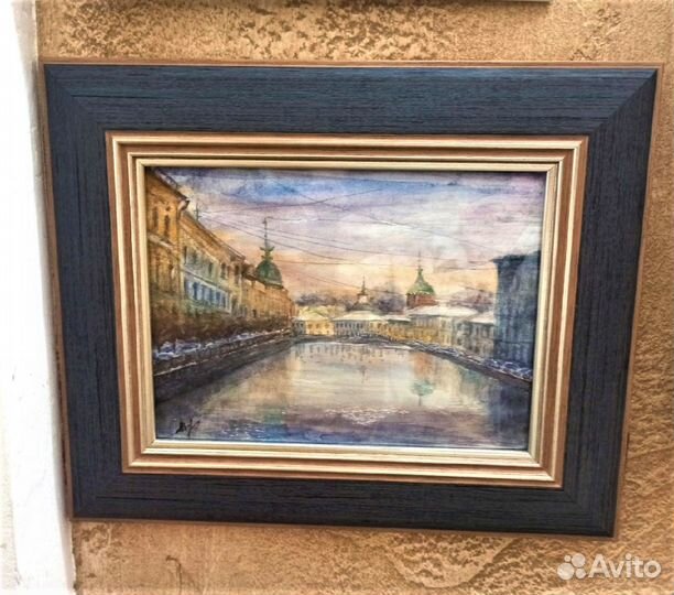 Картины акварель Питер в рамке