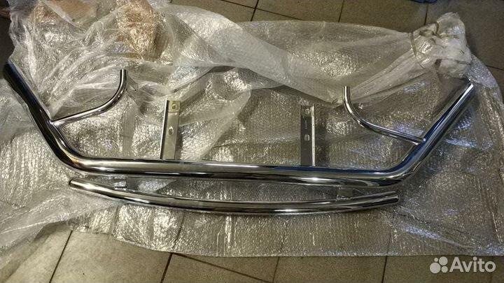 Защита переднего бампера двойная труба