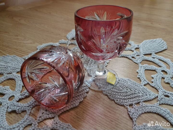 Бокалы под коньяк, цветной хрусталь, Bleikristall