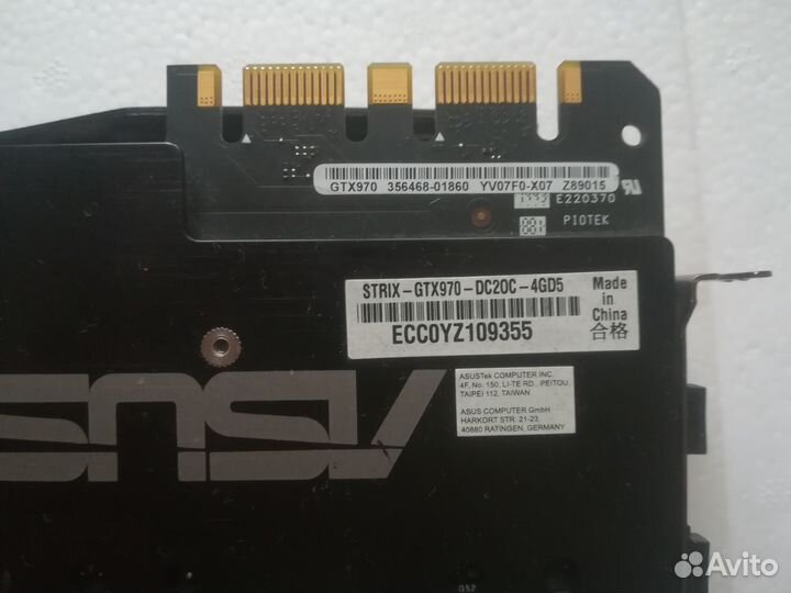 Видеокарта asus strix GeForce gtx 970 4 gb