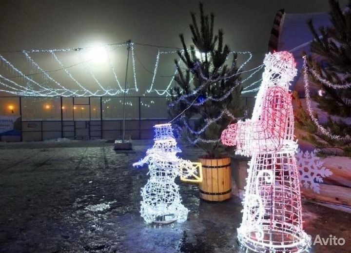 Новогоднее оформление световыми фигурами