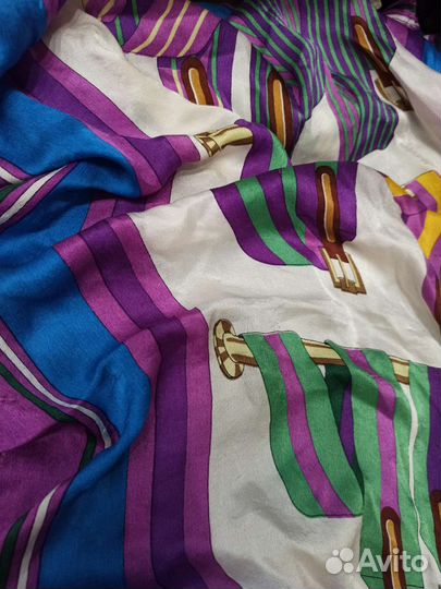 Палантин креповый шелковый hermes италия