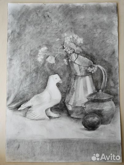 Рисунки гуашью и карандашом