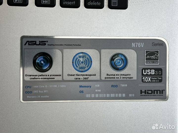 Ноутбук Asus N76VJ