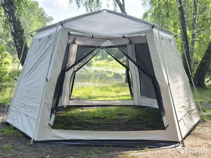Шатер палатка тент с москитной сеткой и юбкой