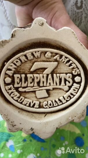 Керамика, статуэтка-ёмкость слон и будда (крышечка