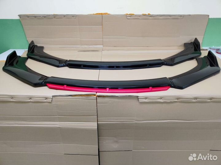 Губа переднего бампера универсальная