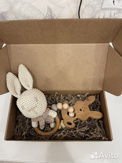 Oregano mama (грызунок и погремушка деревянные)