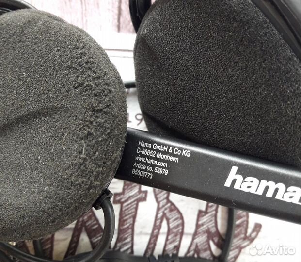 Гарнитура Hama black Stripe 53979, джек 2x3.5