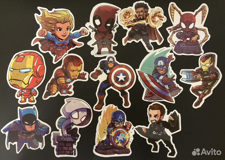 Наклейки / стикеры Marvel, DC, Супергероев