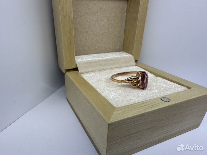Золотое кольцо 583 СССР с александритом