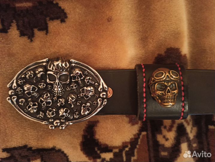 Мужской кожаный ремень ручной работы