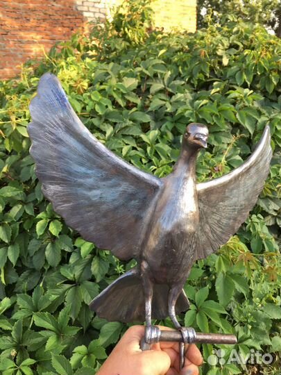 Статуэтка голубь, птица, ручная ковка, металл