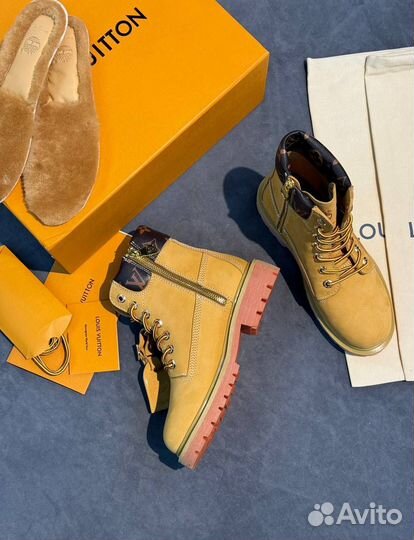 Ботинки timberland & louis vuitton нубук /40-46