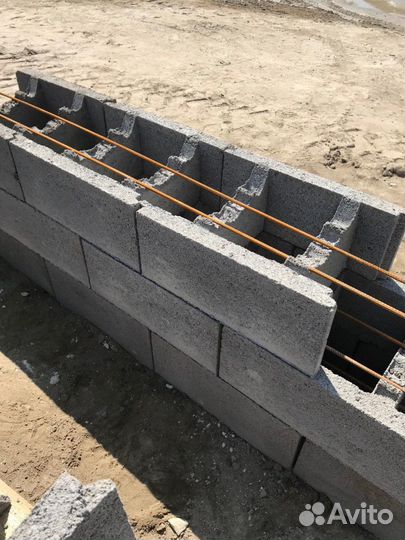 Фундамент, лента бетонная, блоки фбс, забор