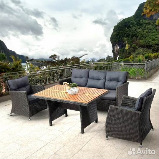 Комплект плетеной мебели AFM-308G Brown-Grey. Рота