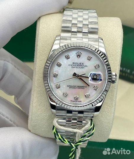 Роскошные женские часы Rolex Datejust перламутр