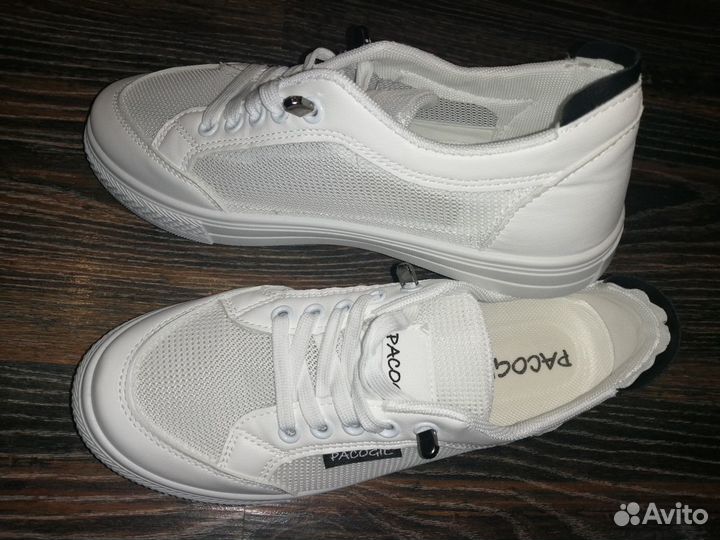 Туфли спортивные женские белые, сетка, размер 36