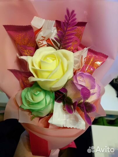 Букет из мыльных роз