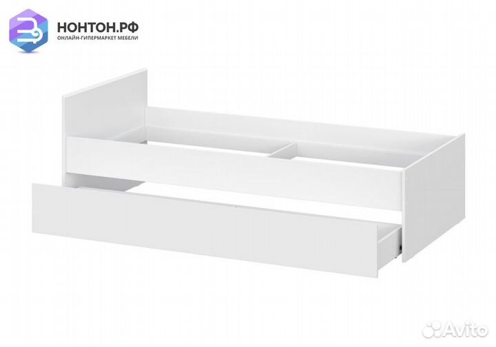 Кровать Грейс с ящиком белая текстурная