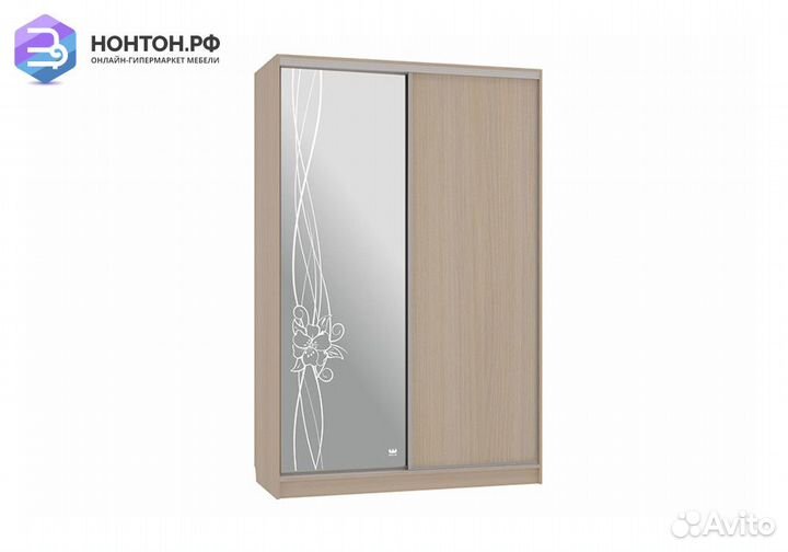 Шкаф-купе Гранд 1-600 волны 2 дуб млечный
