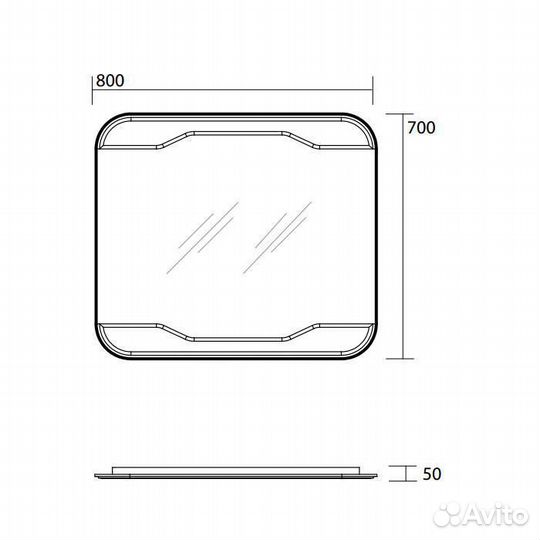 Kerasan Waldorf Зеркало без светильника 80х70см, с выключателем