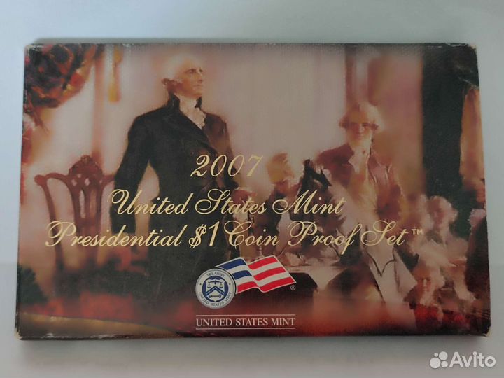 Набор 4 монеты 1 доллар 2007 Президенты США