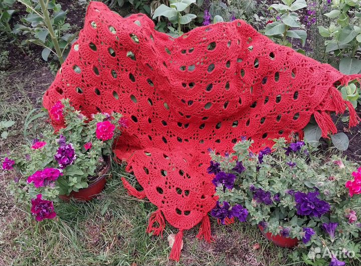 Шаль пуховая ручная работа