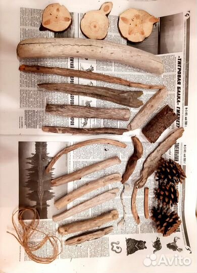 Дрифтвуд, морские палочки для рукоделия