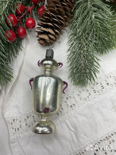 Елочная игрушка Самовар с чайником СССР (Сзр)