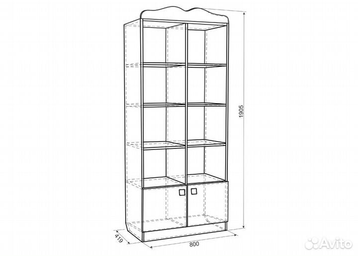 Фэнтези Стеллаж белый рамух