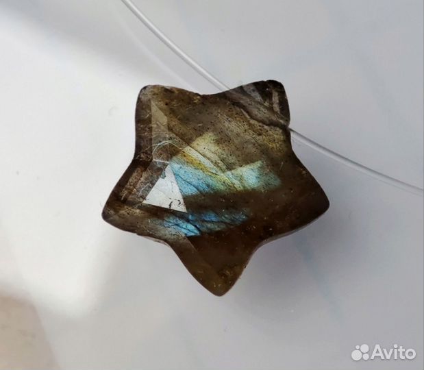 Лабрадорит звёздочка кулон на леске