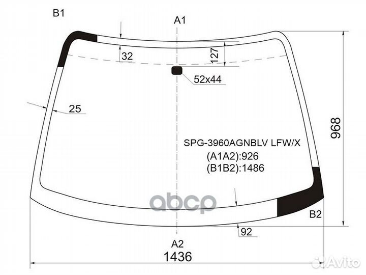 Стекло лобовое honda accord/torneo 4/5D 97-02 S