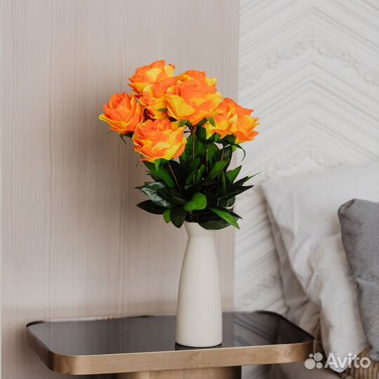 Искусственный букет цветов из 9 голов розы