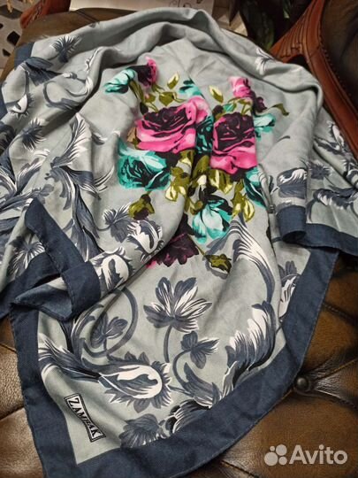 Теплый платок тонкорунная шерсть