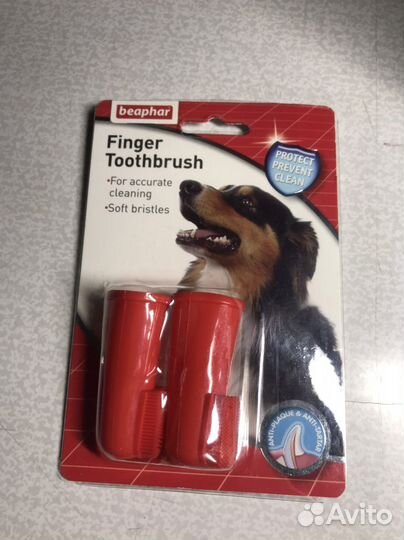 Зубная щетка для собак на палец